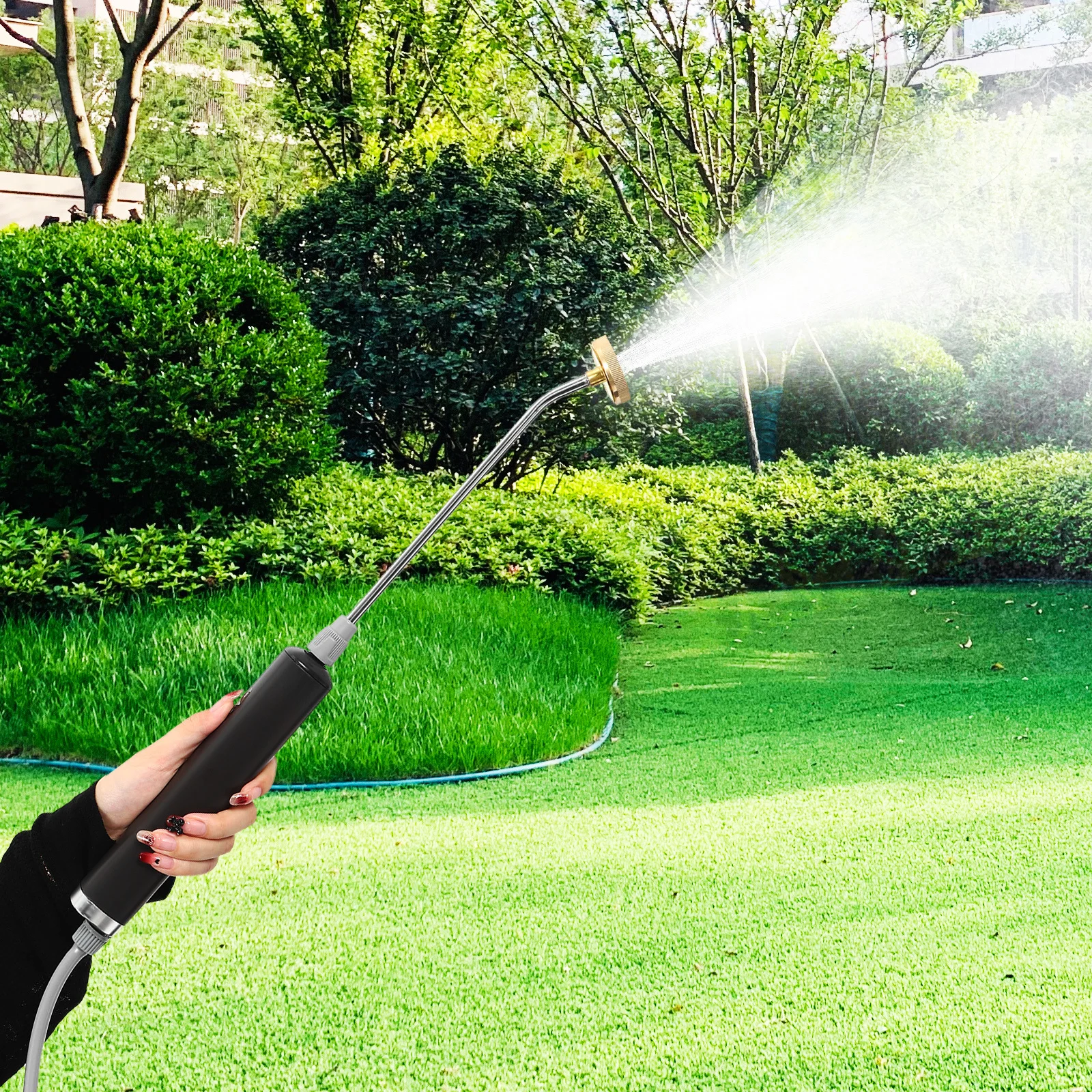

5L Electric Garden Sprayer Adjustable Wand Multiple Spray Modes Shoulder Strap Portable High Pressure Power Sprayer for Lawn and