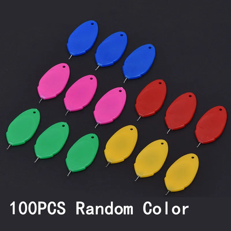 10/50/100PCS Nadel Einfädler Set Zufällige Farbe Nähmaschine Stich Einsetzen Werkzeug Draht Schleife Hand Einfädler für Handwerk