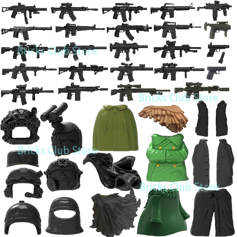 

Military 3D-Printed Gun Building Blocks Troop Equipment Submachine Pistol HK416 Rifle Figure Accessories Toys Gifts For Kids F05