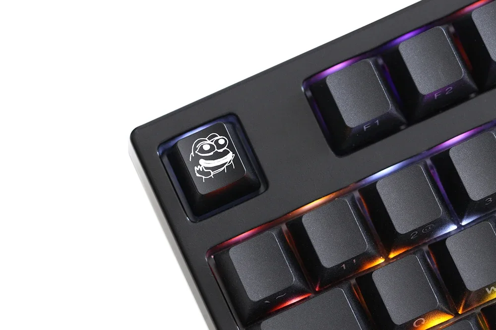 Novelty Shine Through Keycaps ABS Etched back lit black red r1 ESC Sad Frog THX meme Internet Trends Keycap Only - view 5