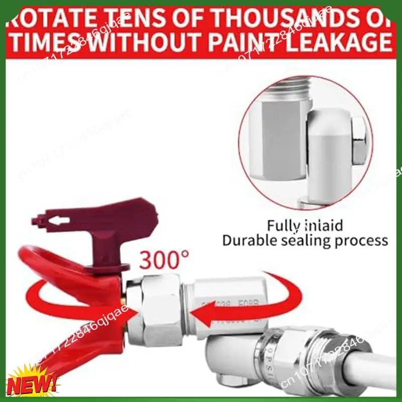 A48I Airless Paint Spray Gunswivel Joint Compatible With 235486 7/8 Inch 300° Rotation Silver Metal 2 PCS
