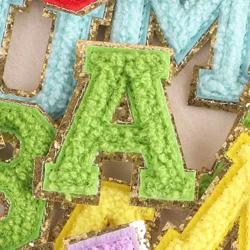 1Set A-Z Embroidery Letter Patches 5.5cm Chenille Alphabet Iron on Patches for Clothes Bags Hats Personalized Accessories