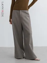 [LANMREM] Office Lady Pantaloni a gamba larga per le donne Pantaloni da abito eleganti dritti a vita alta Minimalismo 2024 Inverno Nuovo 26C854