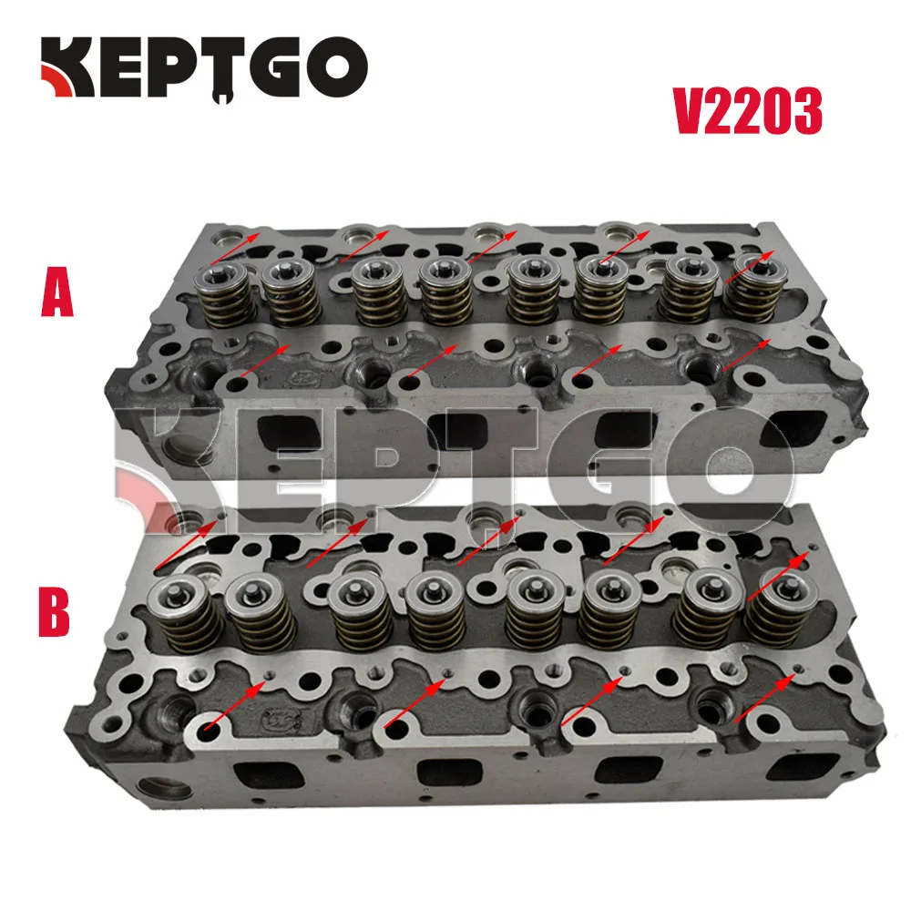 New Complete Cylinder Head For Bobcat 337 753 763 773 S185 Kubota V2203V2203T