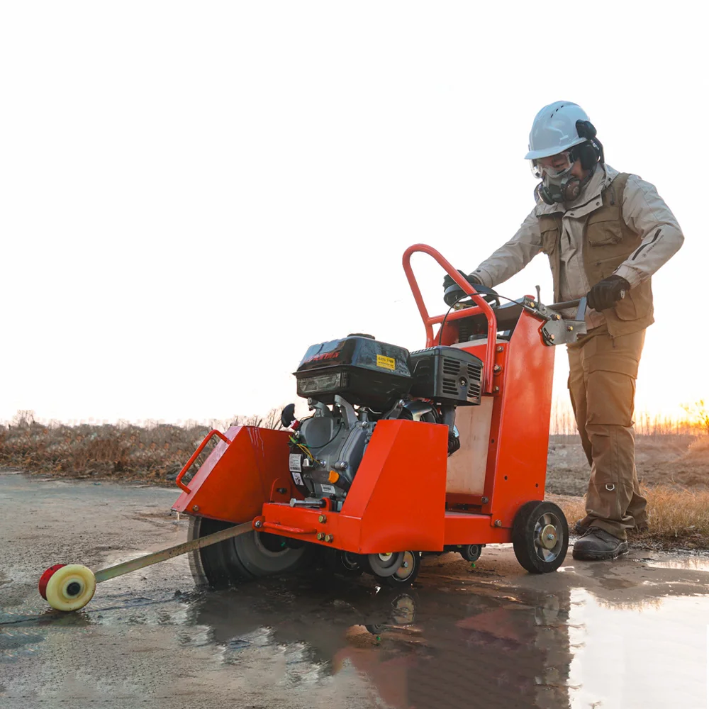 High-Efficiency Single Cylinder 4 Stroke Gasoline Engine Concrete Cutter Saw Walk Behind Concrete Cutter