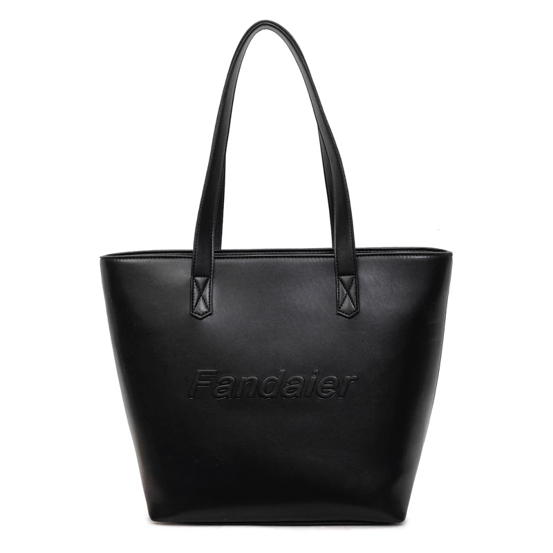 

Elegant Minimalist Diaper Bag For Women: Luxury Leather Shoulder Bag, Classic Designer Tote With Solid Color, Large Capacity