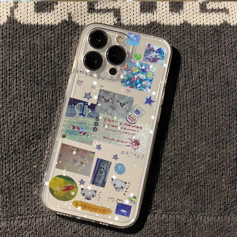 Kawaii Collage Sticker Phone Case For Samsung Galaxy S26 S24 S25 Plus FE S23 S22 Note 20 Ultra A36 A54 A55 A56 A53 A35 TPU Cover