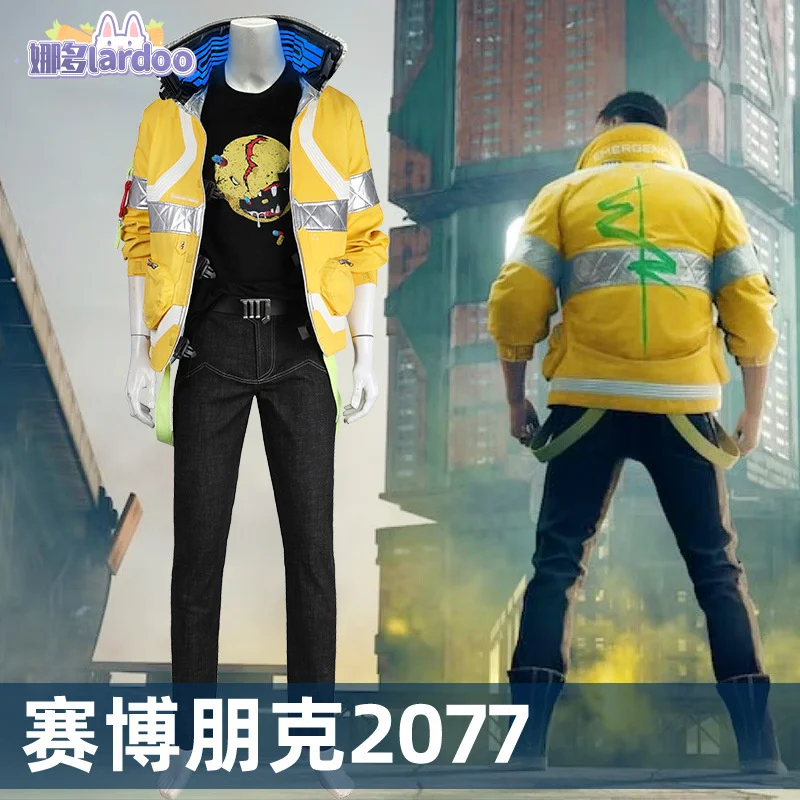 Punk 2077 David Cosplay Kostuum Jas Shirt Broek Outfit Halloween Carnaval Party voor Vrouwen Mannen Lardoo