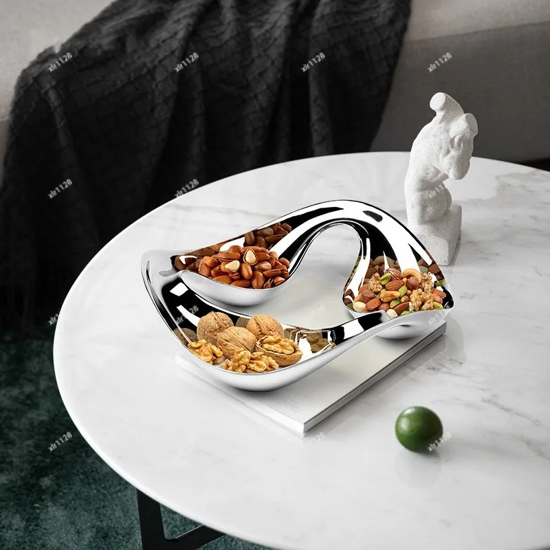 

High Grade 304 Stainless Steel Snack Tray Creative Fruit Nut Candy Plate for Indoor Daily Use