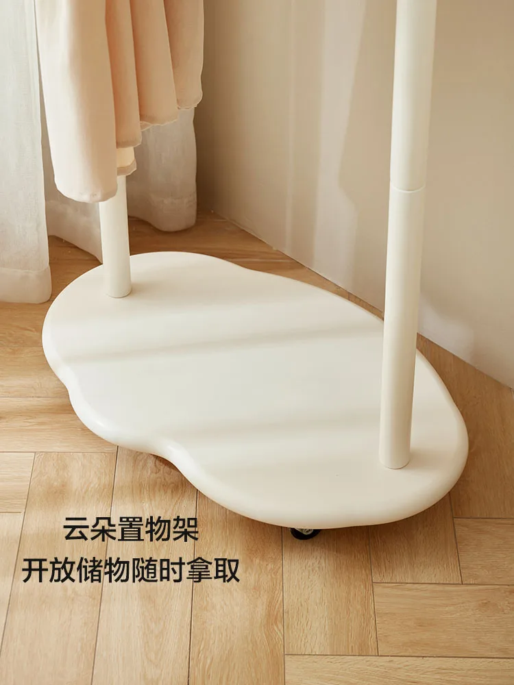 Movable clothes hanger floor-to-floor coat rack Bedroom bedside clothes artifact Linshi wood industry