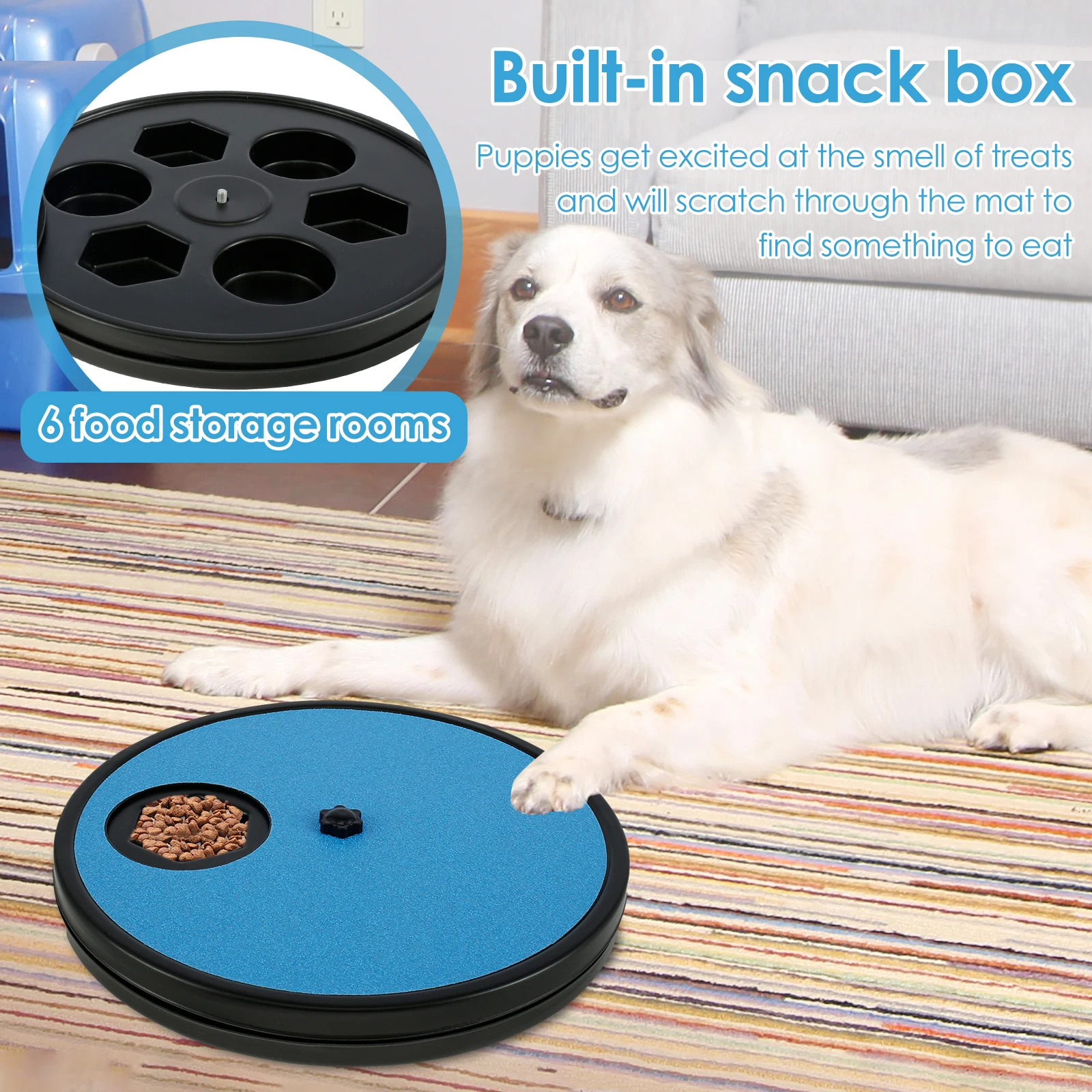 3-in-1 multifunzionale per unghie per cani antigraffio per unghie antiscivolo per cani Scratch Board piatto interattivo per Dispenser di cibo per