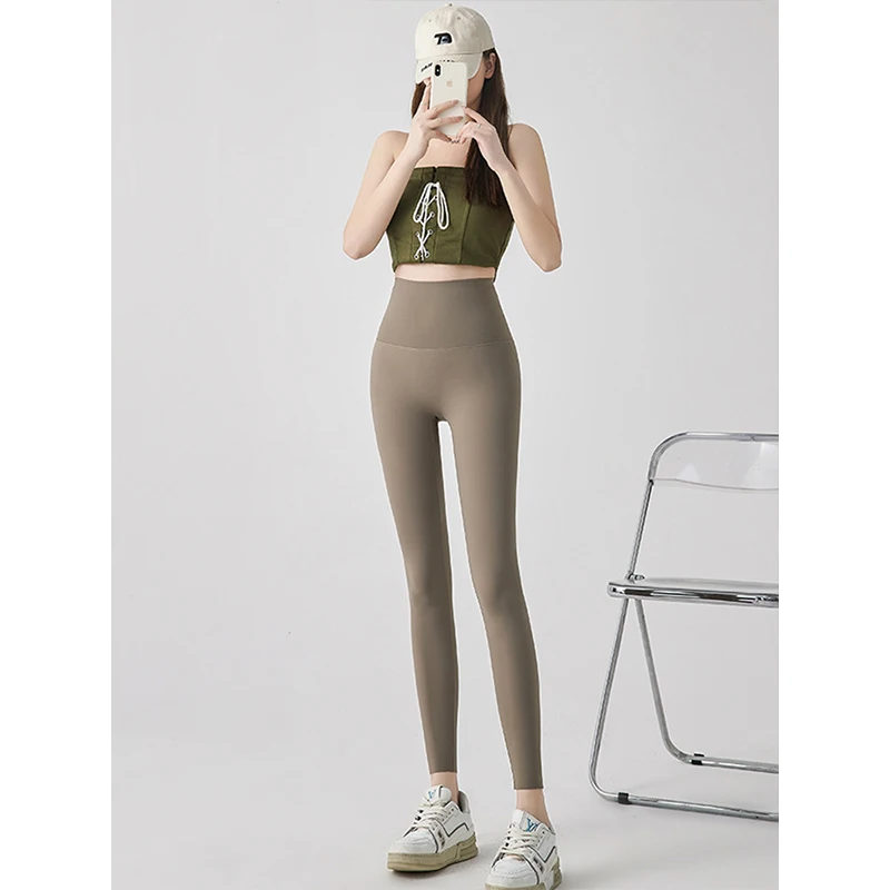 ハイウエストヨガパンツ女性のフィットネススキンボティングパンツ快適なスルスポーツウェア秋の新作