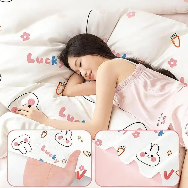 Non Woven Disposable Bedding Set 4 Piece Extra Thick  Sheets Pillowcases Duvet Cover for Travel Guest Accommodation