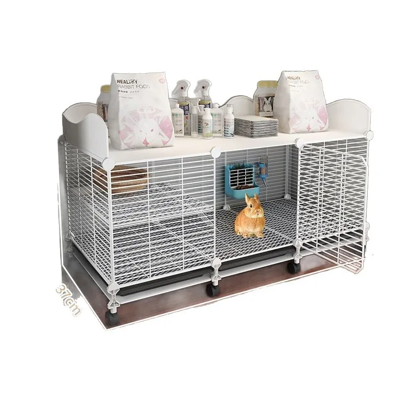 Large Space Anti Urine Splash Large Rabbit Cage Indoor Home Automatic Cleaning Cage For Guinea Pig Special Small Pet House