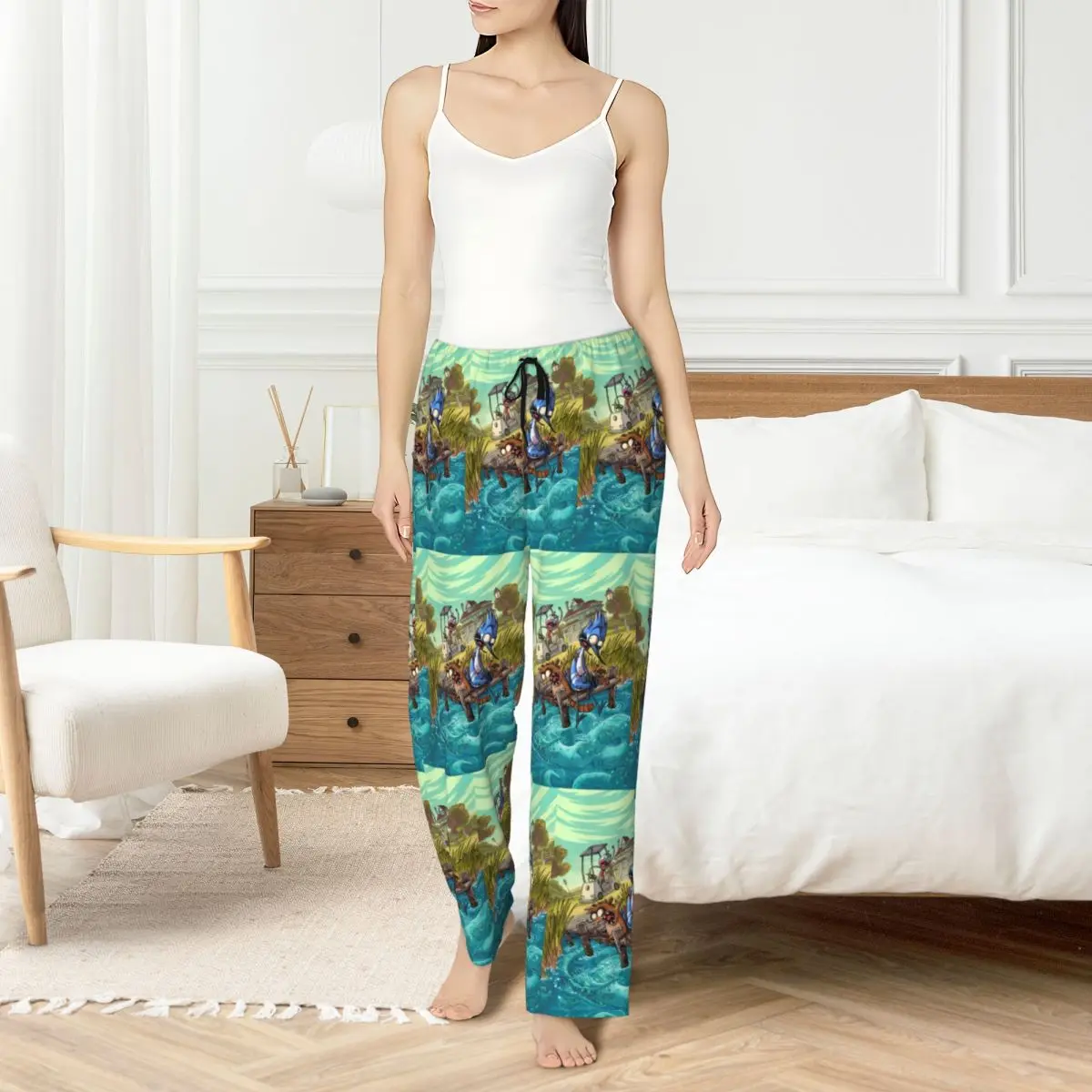 

Custom R-Regular Show Pajama Pants Womens Funny Cartoon Lounge Sleep Drawstring Sleepwear Bottoms with Pockets