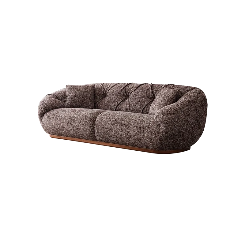 Boat‑Shaped Fabric Sofa Set With Soft Round Arms Modular Couch For Home Living Room Use