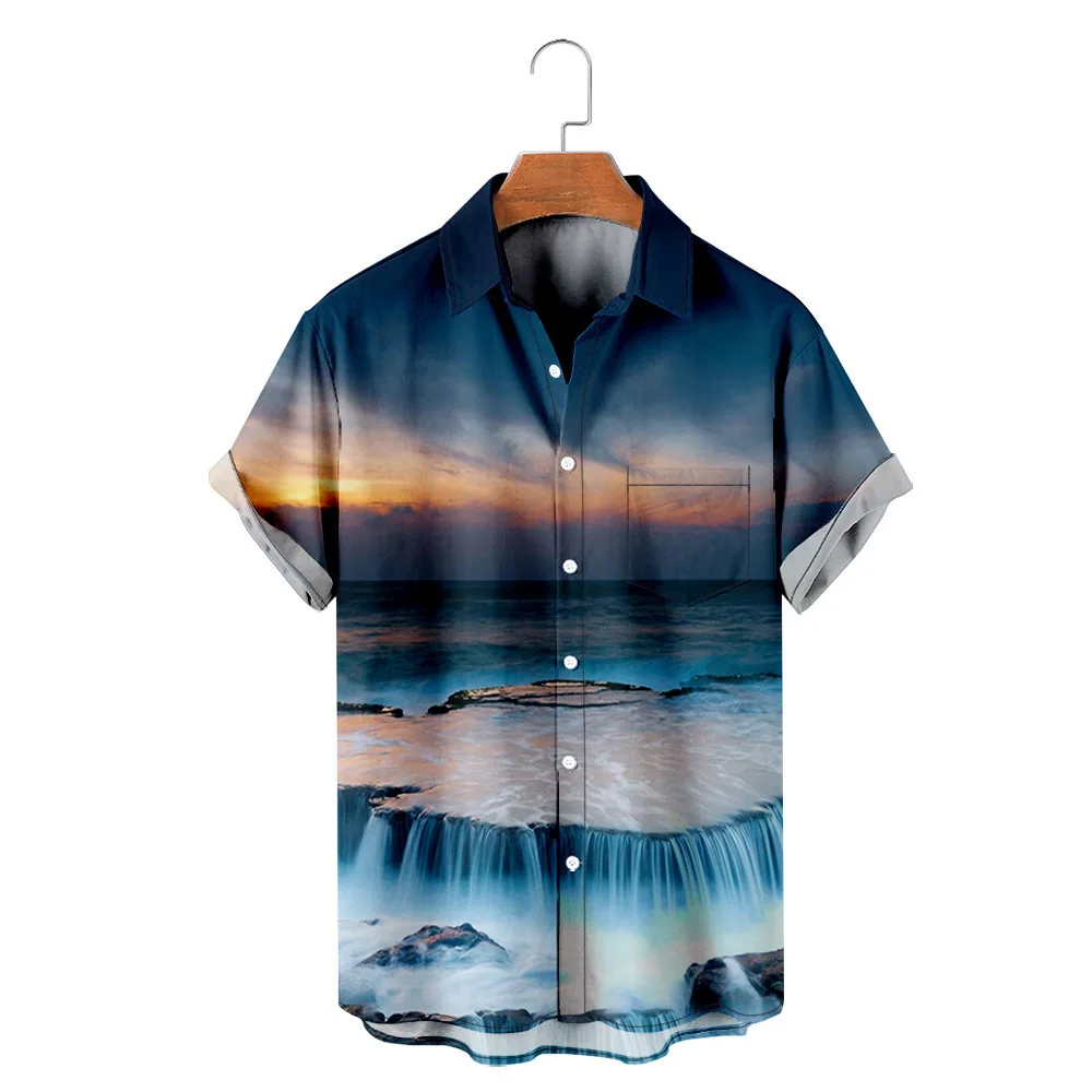 

Marine 3D Printed Short Sleeve Shirt Men Women Beach Button-up Pocket Shirts Ocean Graphic Fashion Clothes