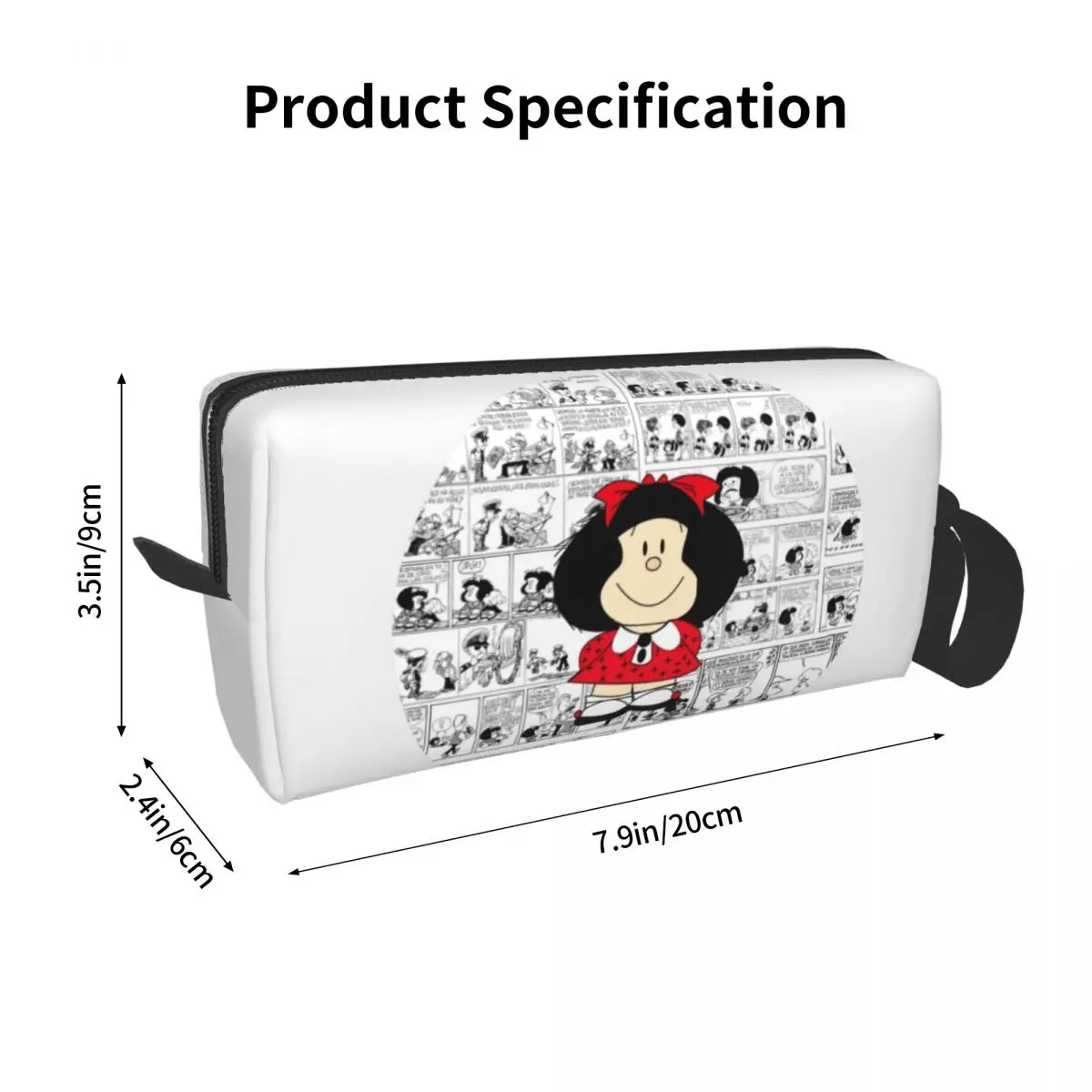 Custom Mafalda Quino Comics Travel Cosmetic Bag Women Makeup Toiletry Organizer Lady Beauty Storage Bags Dopp Kit Case Box