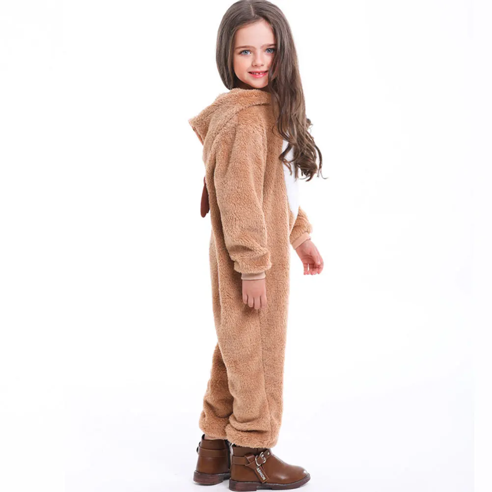 

Костюм в форме лося из кораллового флиса, детский костюм для ролевых игр на Хэллоуин, карнавал, вечеринку, косплей, размер 120-130 см