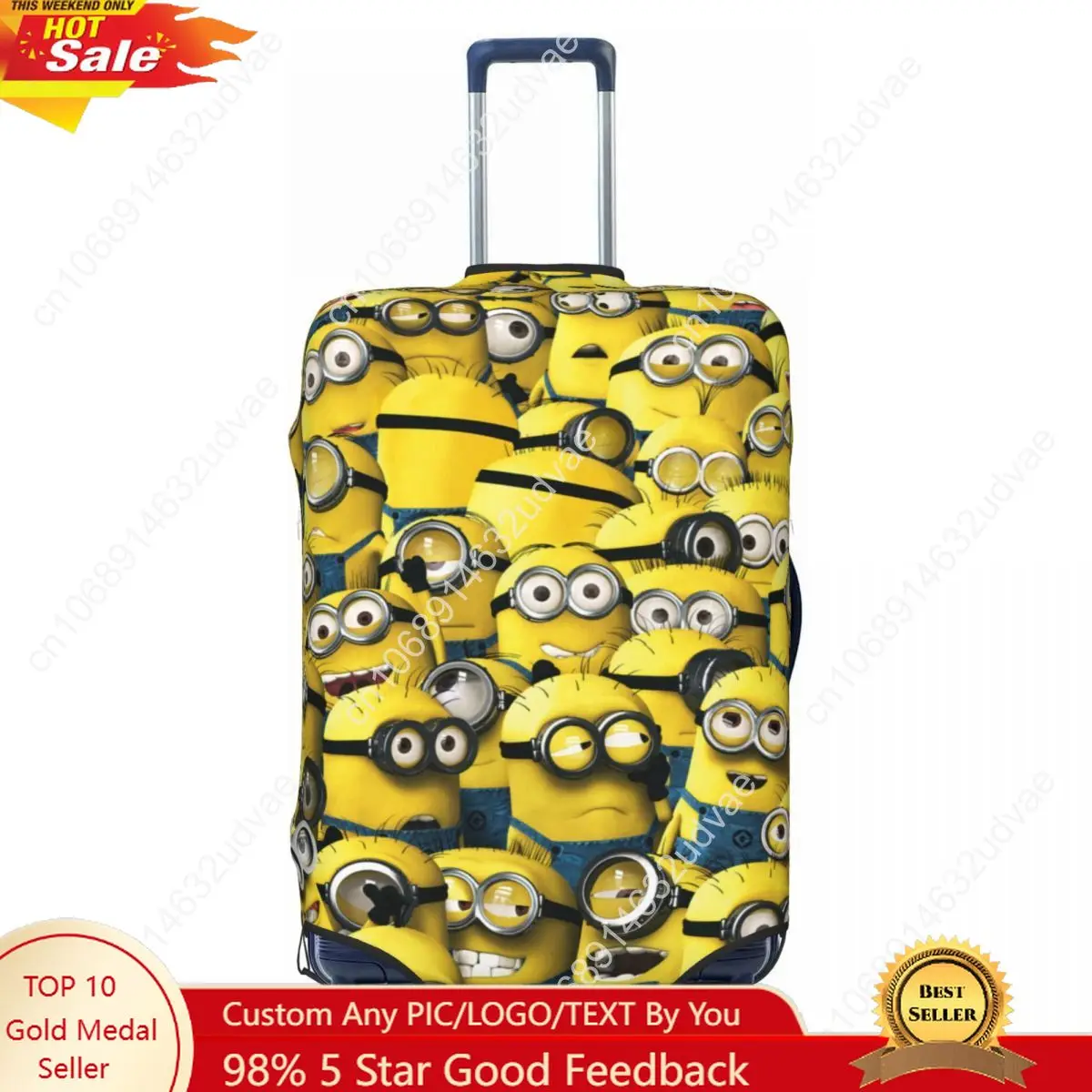 

Custom Small Yellow Man Suitcase Cover Washable Luggage Covers Protector For 18-32 Inch