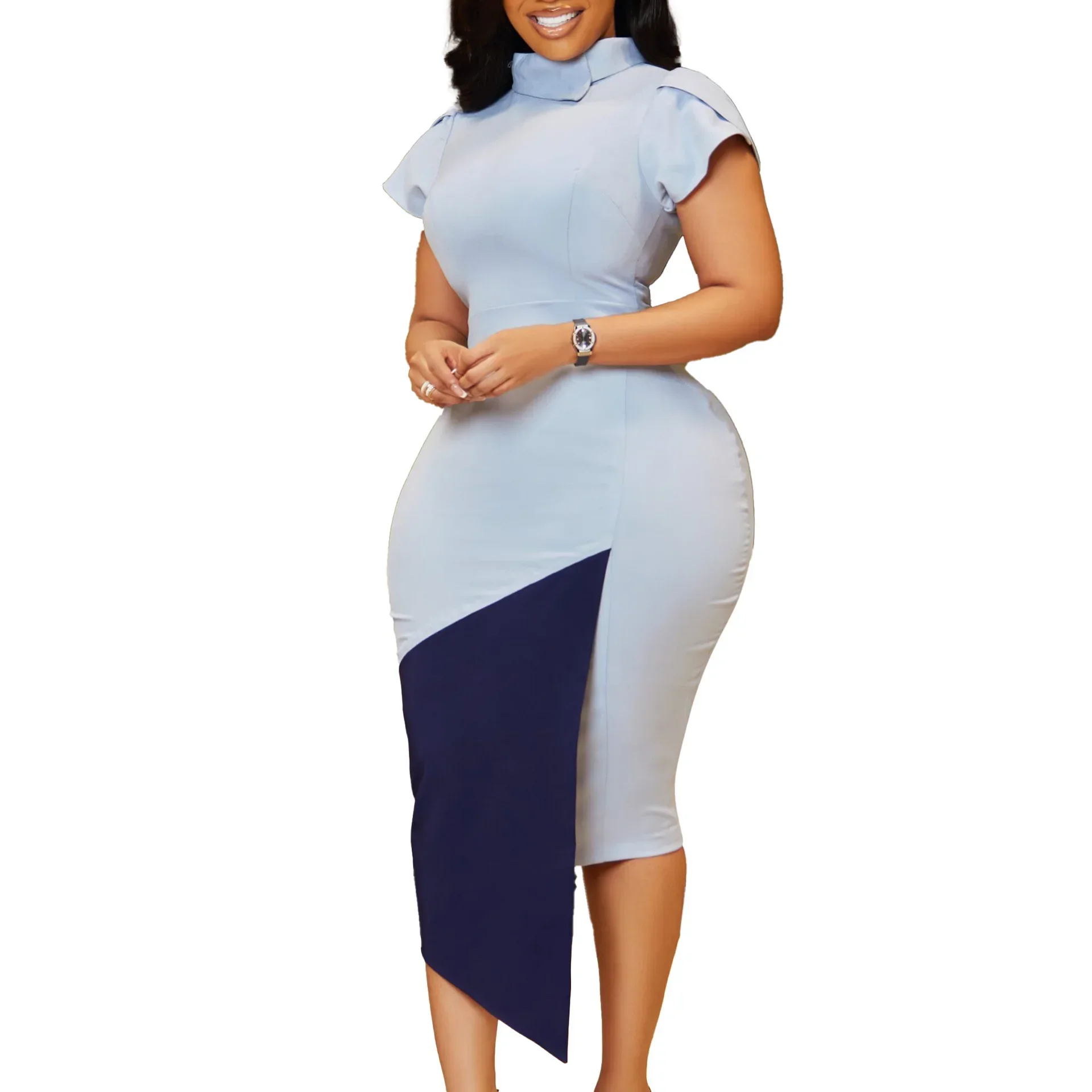 Африканские платья для женщин, лето 2024, модное африканское вечернее облегающее платье из полиэстера с короткими рукавами Dashiki, африканская одежда