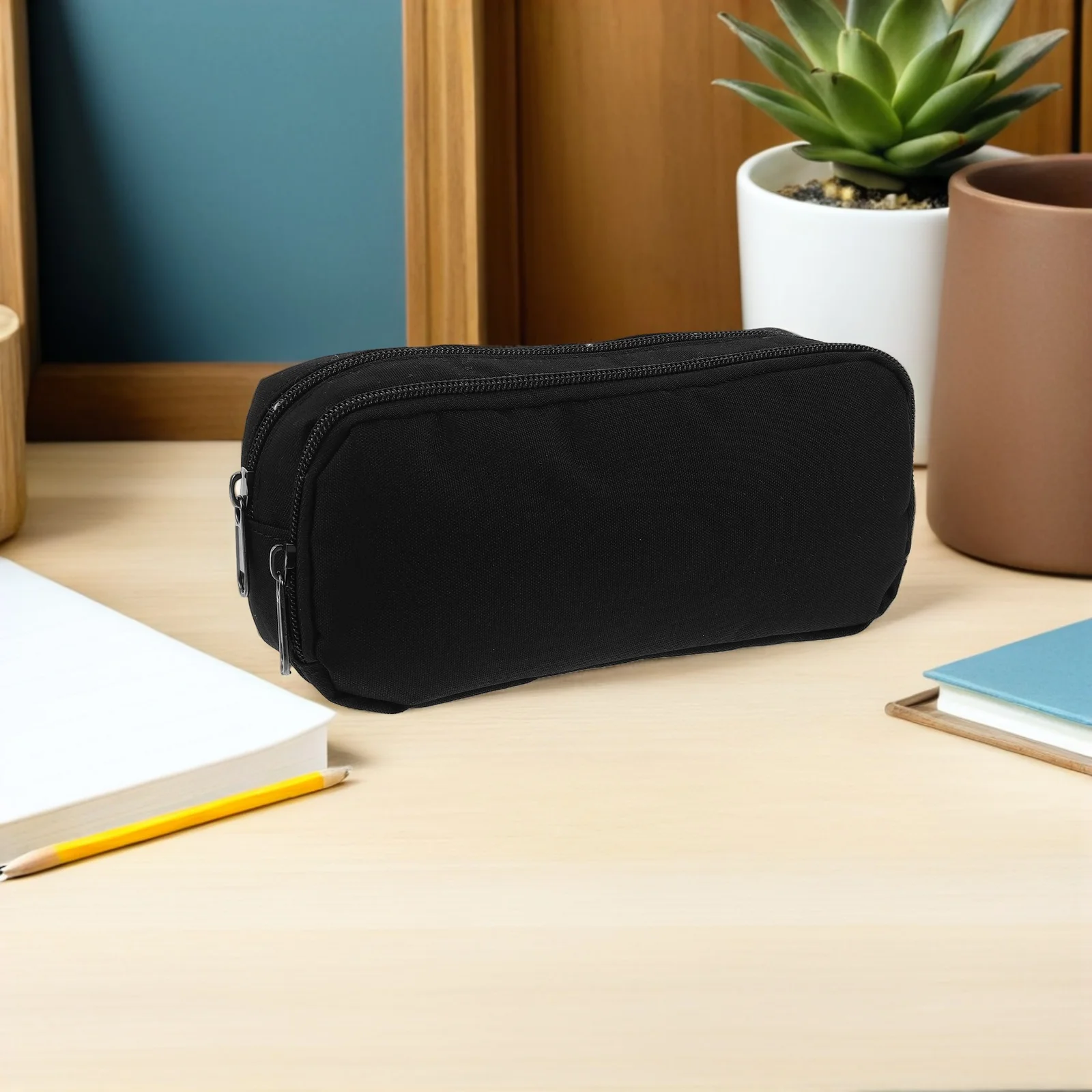 Trousse à crayons Double couche de grande capacité, sac de rangement de papeterie avec fermeture éclair lisse, porte-stylo de bureau pour étudiant, école Portable