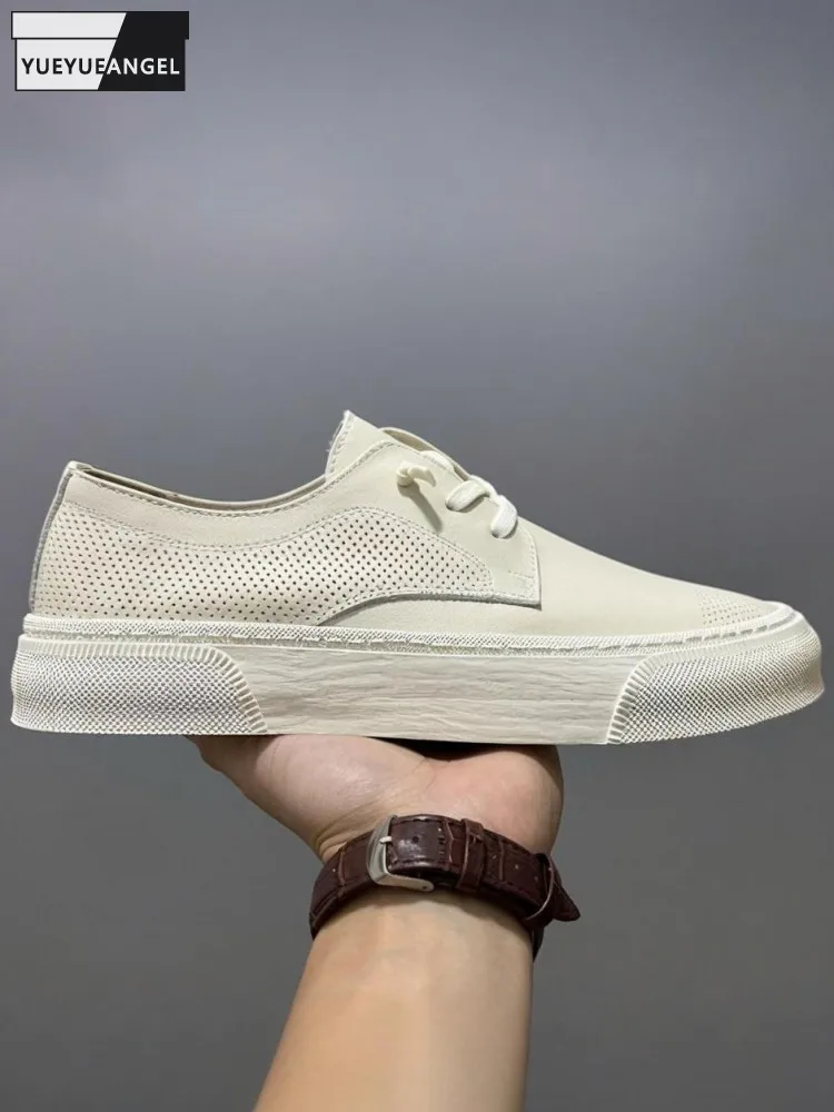 

Корейский стиль, повседневные однотонные мужские кроссовки из воловьей кожи с круглым носком, дышащая повседневная обувь из натуральной кожи на резинке