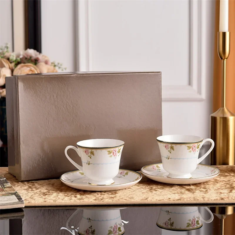 Japanese Retro Peony Flower Ceramic Double Coffee Cup and Saucer Set Afternoon Tea Cup Teapot 8in/10in Double Plate Gift Box