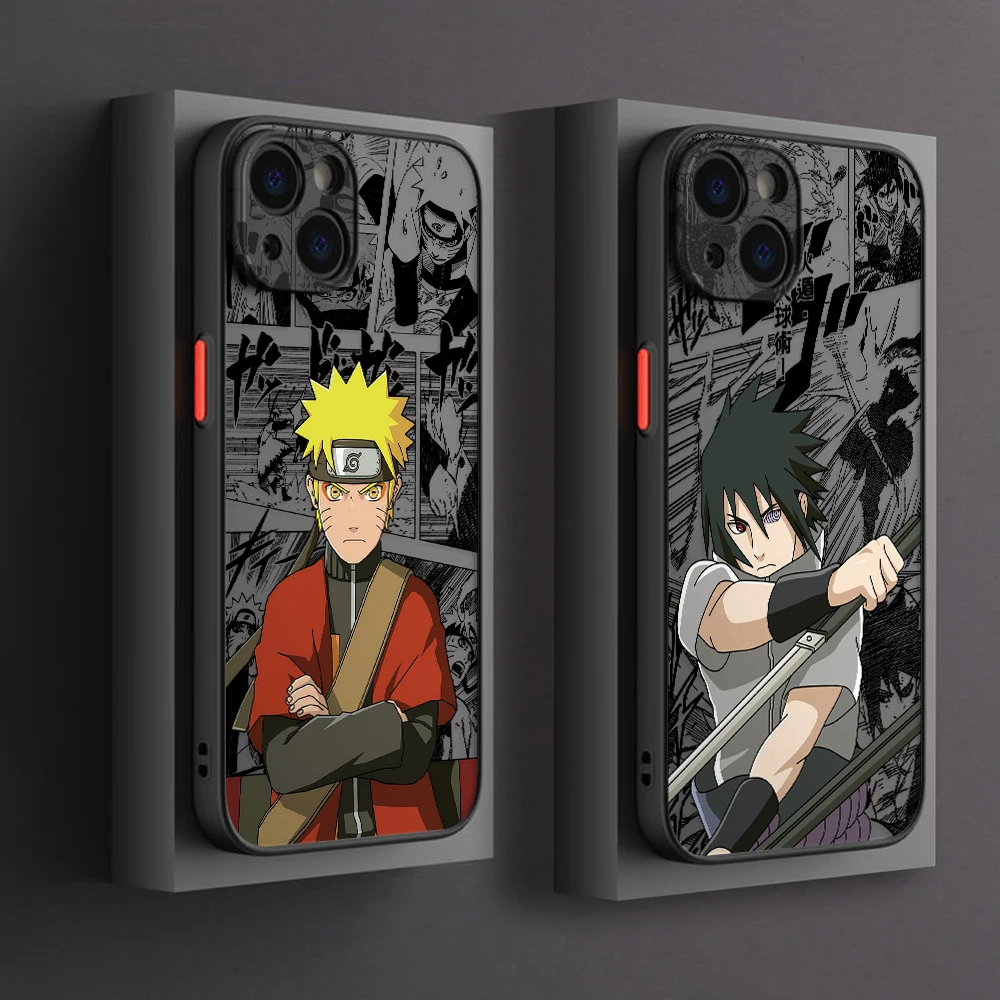 N-NARUTOs K-Kakashies etui na telefon iPhone 15 14 Plus 13 12 Mini 11 Pro Max X Xs XR 7 8 matowe przezroczyste twarde etui