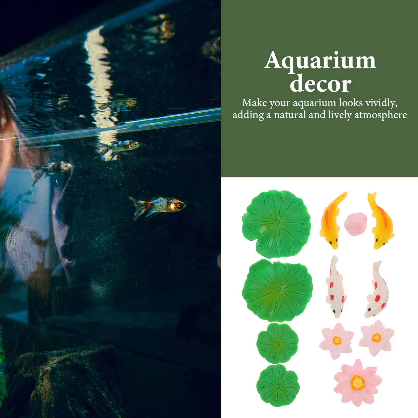 

1Set Frog Resin Fish Tank Ornament Simulation Lotus Leaf Aquarium Landscaping Decoration Artificial Aquarium Adornment