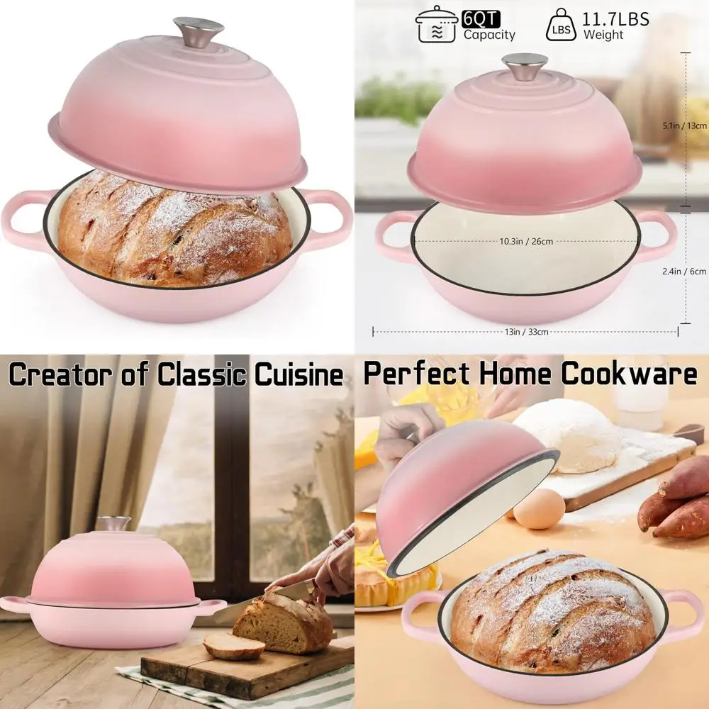 

Эмалированная чугунная печь для хлеба, голландская печь с крышкой, 10 голландских печей для хлеба для выпечки хлеба на тыкве, 6-литровая форма для хлеба с