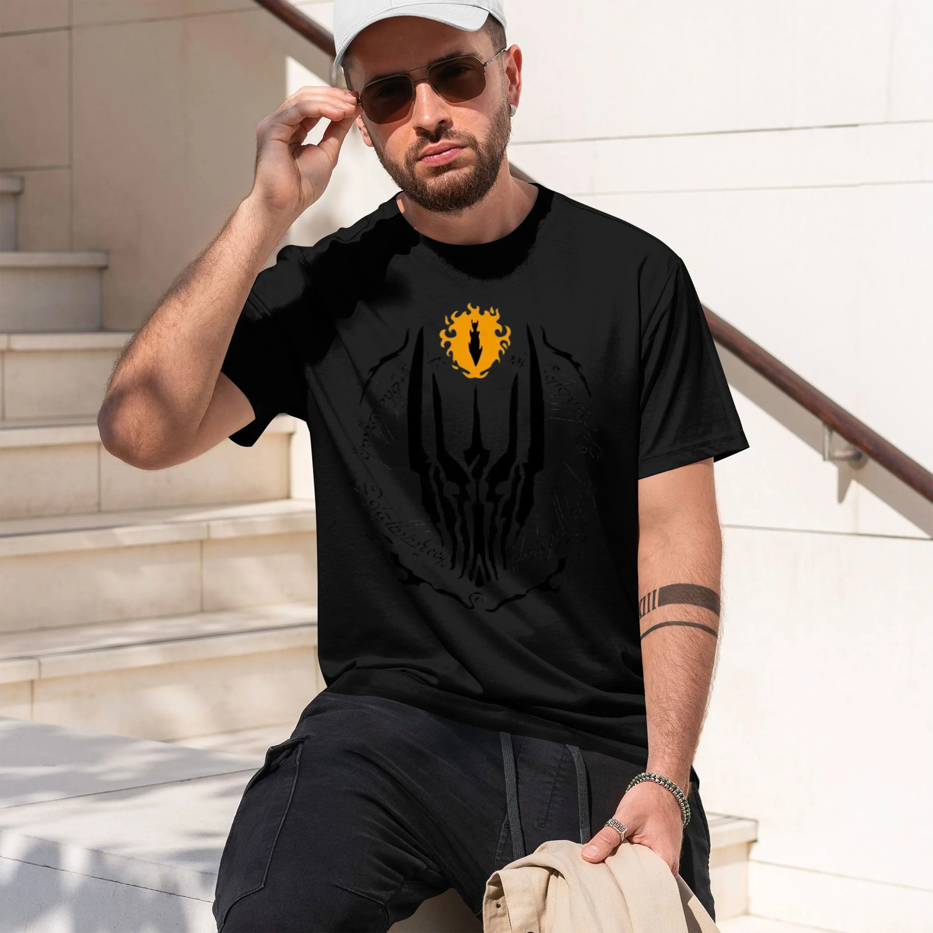 Camiseta The One con Ojo de Sauron, Inspirada en El Señor de los Anillos, para Fanáticos de Tolkien, Amantes de los Libros, Estilo Vintage Lavado, Ropa de Diseñador, Moda Casual Elegante 2026
