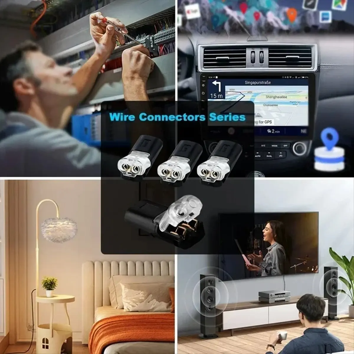 Fashion Wire Splitter Connector 18-22AWG Quick Splice Crimp Terminals LED Connectors 2P Electrical Cable Junction Box 1