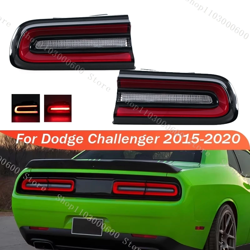For Dodge Challenger 2015-2018 2019 2020 US version LED Tail Light Rear Lamp Driving Stop Parking Brake Light Car Accessories