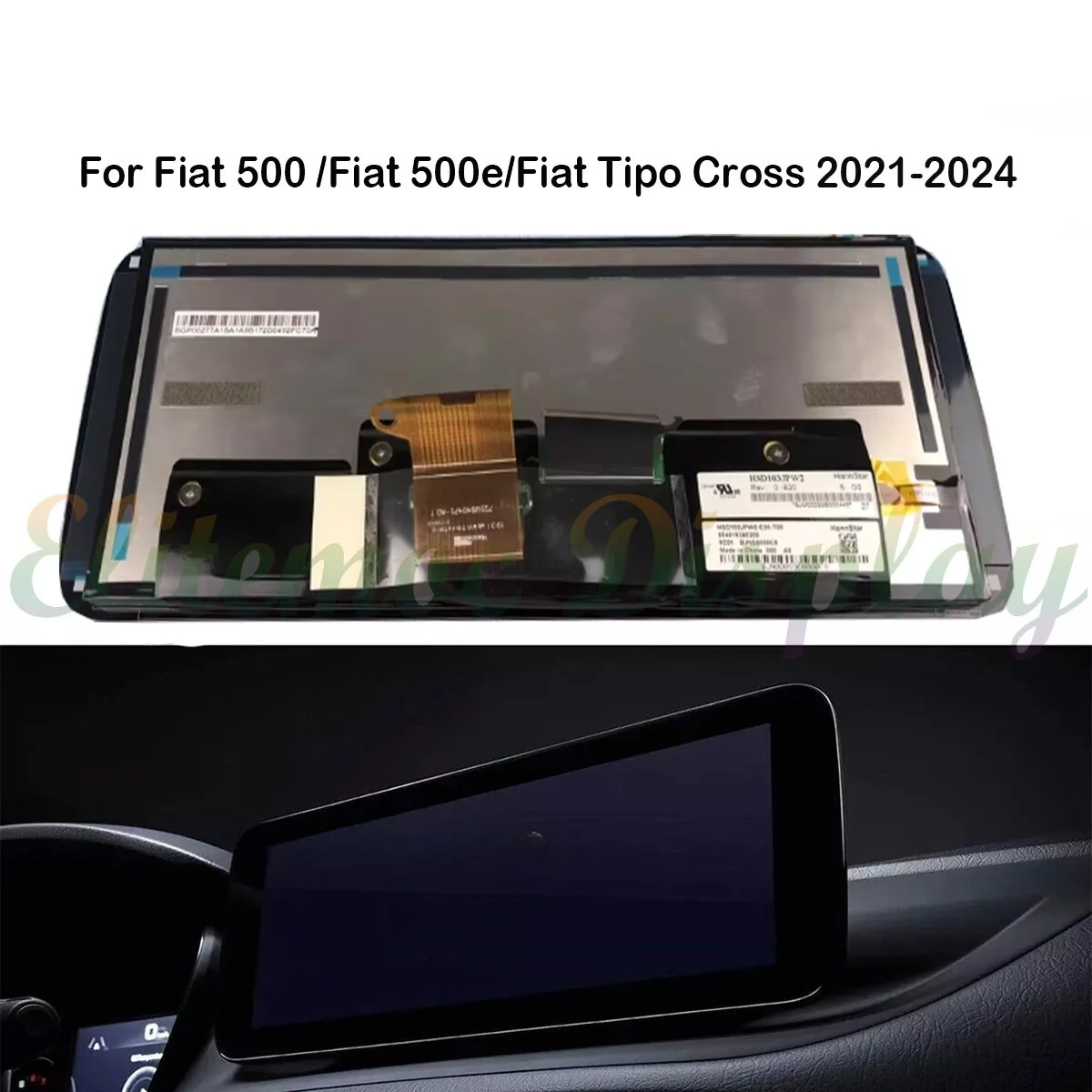 

10.25" LCD Display For Fiat 500 500e Tipo Cross Uconnect 5 2021-2023 Navigation Screen Repair Parts