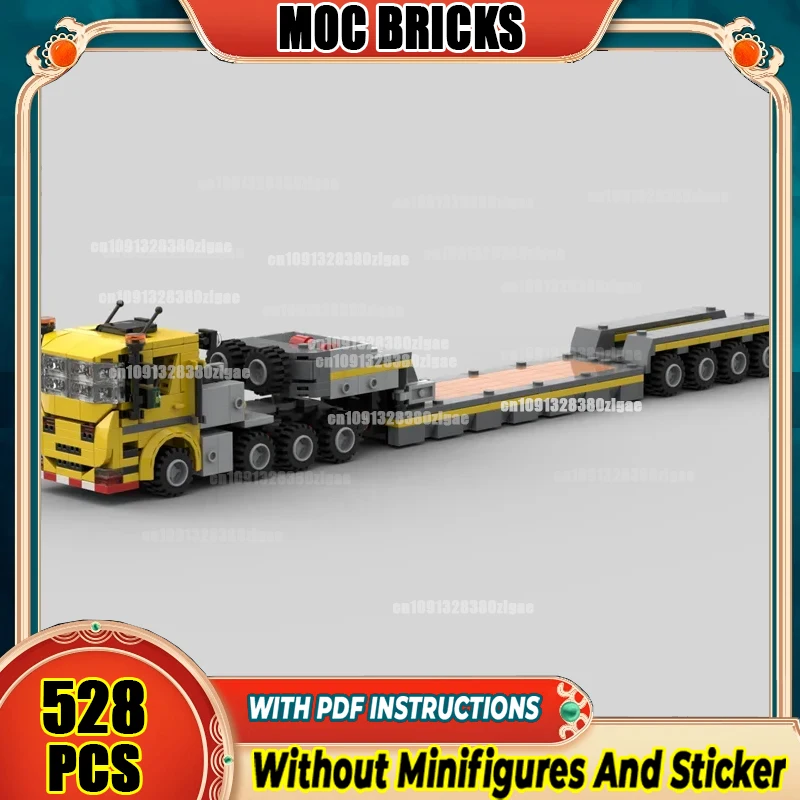 MOC Building Blocks Construction Heavy Low-Loader Model Bricks Toys