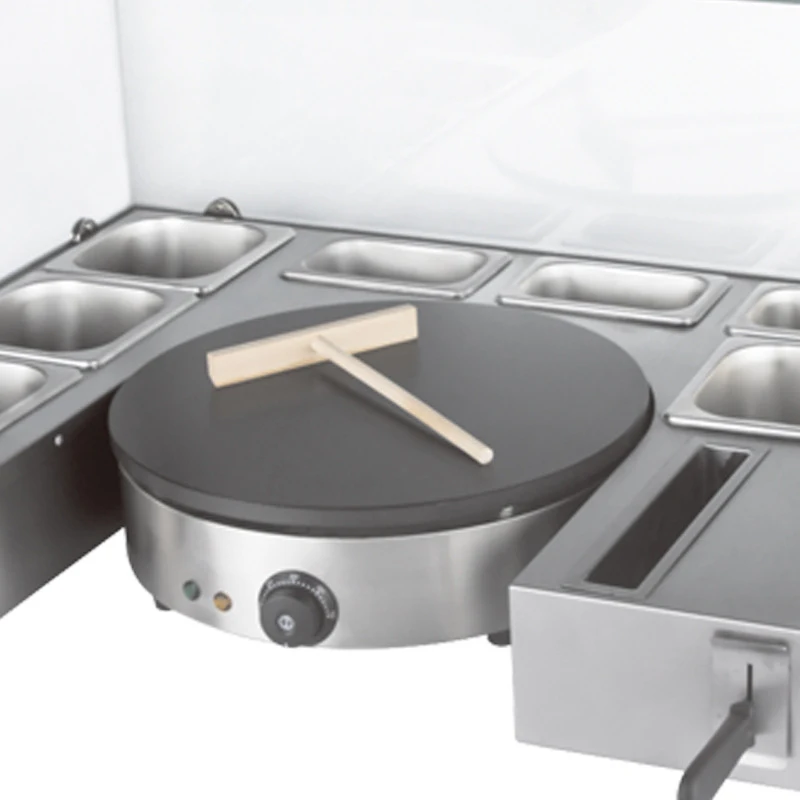 

Commercial Round Electric Crepe Maker, Countertop Crepe Maker with Non-Stick Coating, 220V/110V Crepe Grill(Customized)