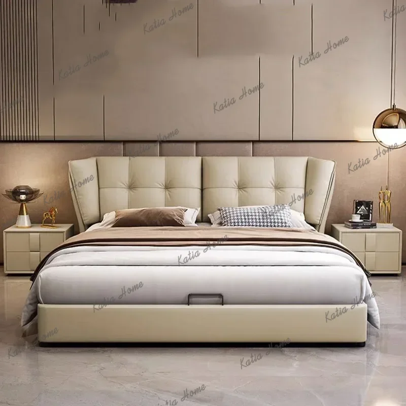 Best Sellers Queen Nordic Luxury Bed Under Storage Master Queen Twin King Bed Modern Frame Princess Letto Matrimoniale Bedroom F