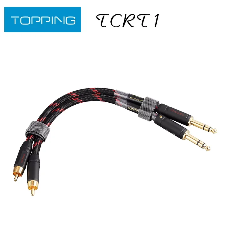 TOPPING TCRT1 kabel RCA do TRS pojedyncze miedziane z kryształami pozłacane RCA do zbalansowanych gniazd TRS profesjonalny sprzęt Audio kabel