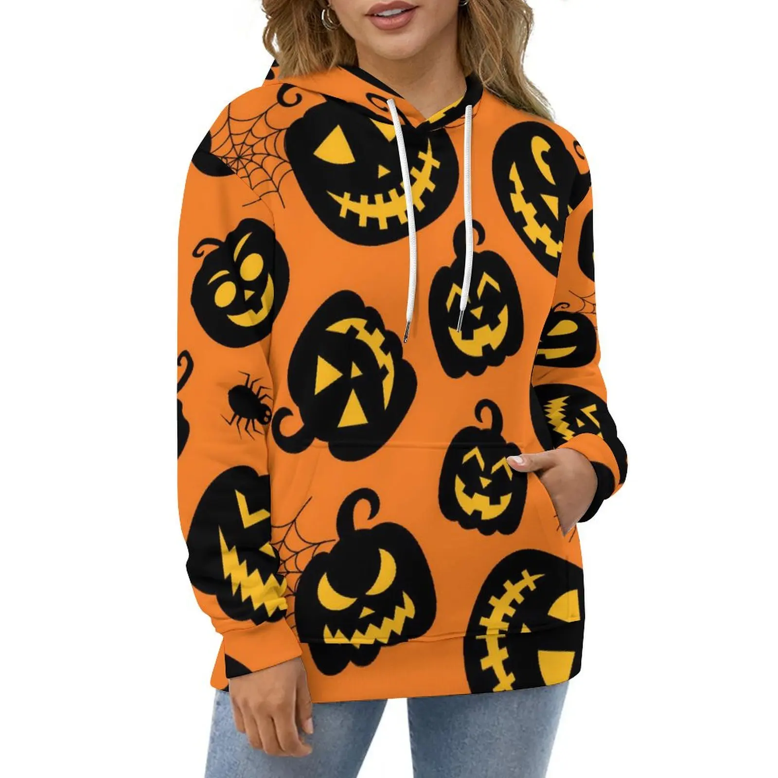 

Happy Haunts Casual Hoodies Halloween Pumpkin Y2k Graphic Loose Hoodie Autumn Long Sleeve Street Wear Oversized Clothing