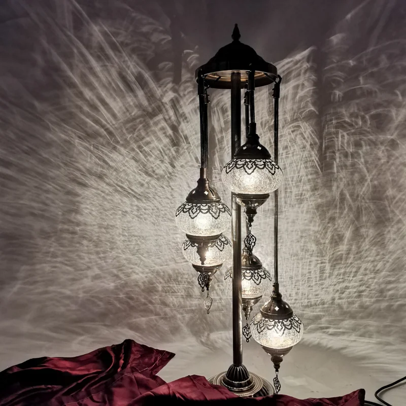 

Floor lamp living room bedroom hotel homestay decoration handmade hollow carving ice crack floor lamp