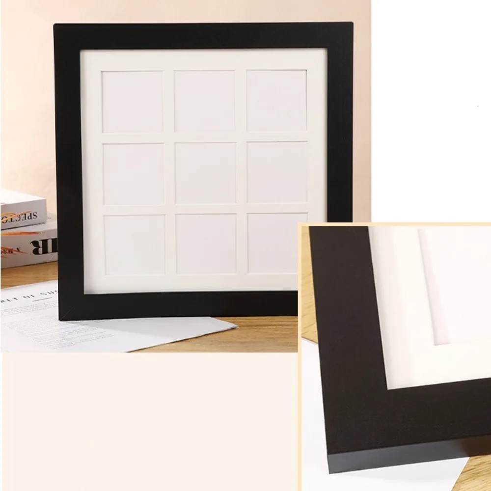 4/6/9 Grids DIY Photo Frame Desktop Decorative Black Edge Art Display Frame Square Home Decor Collage Picture Frame Footprint