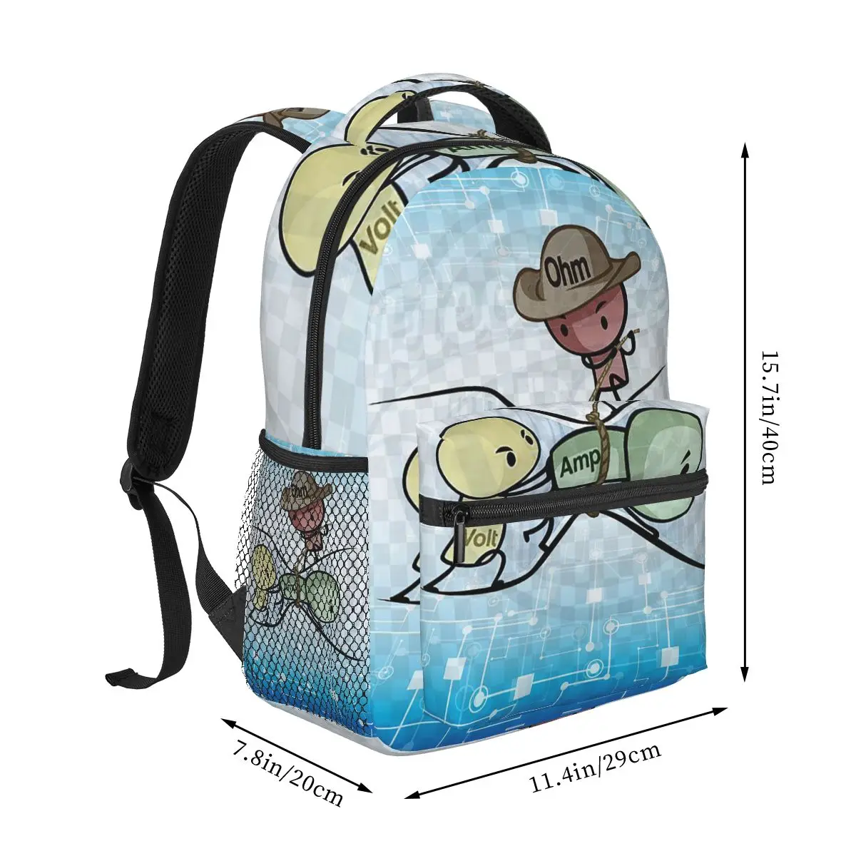 Electrical Engineer Ohm's Law Ohm Electronic Graphic Student Backpack School Bag Daypack for Men Women Bookbag Shoulder Bags