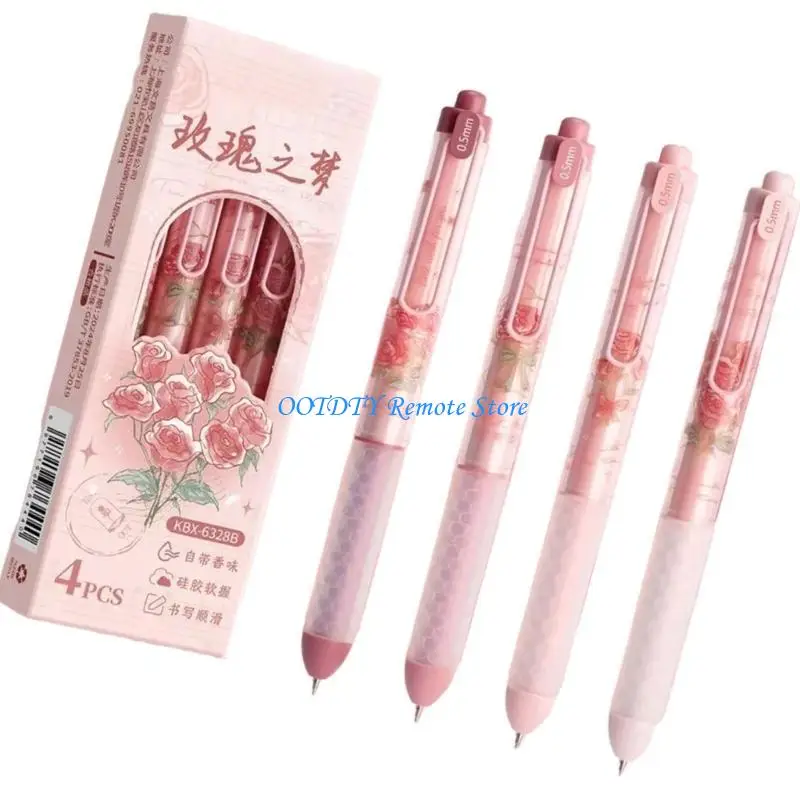 4 قطعة قلم جل قابل للسحب سريع الجفاف 0.5 مللي متر أداة الكتابة المكتبية للطلاب الكبار كتابة المجلات اللوازم المكتبية #5