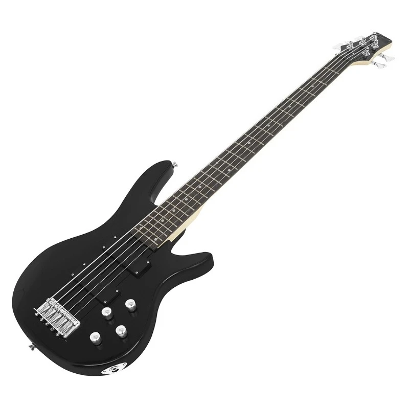 5 Strings Electric Bass Closed Knob Wooden Electronic Bass Beginners Entry Level 24 Tone Basses Adults Band Performance Basses