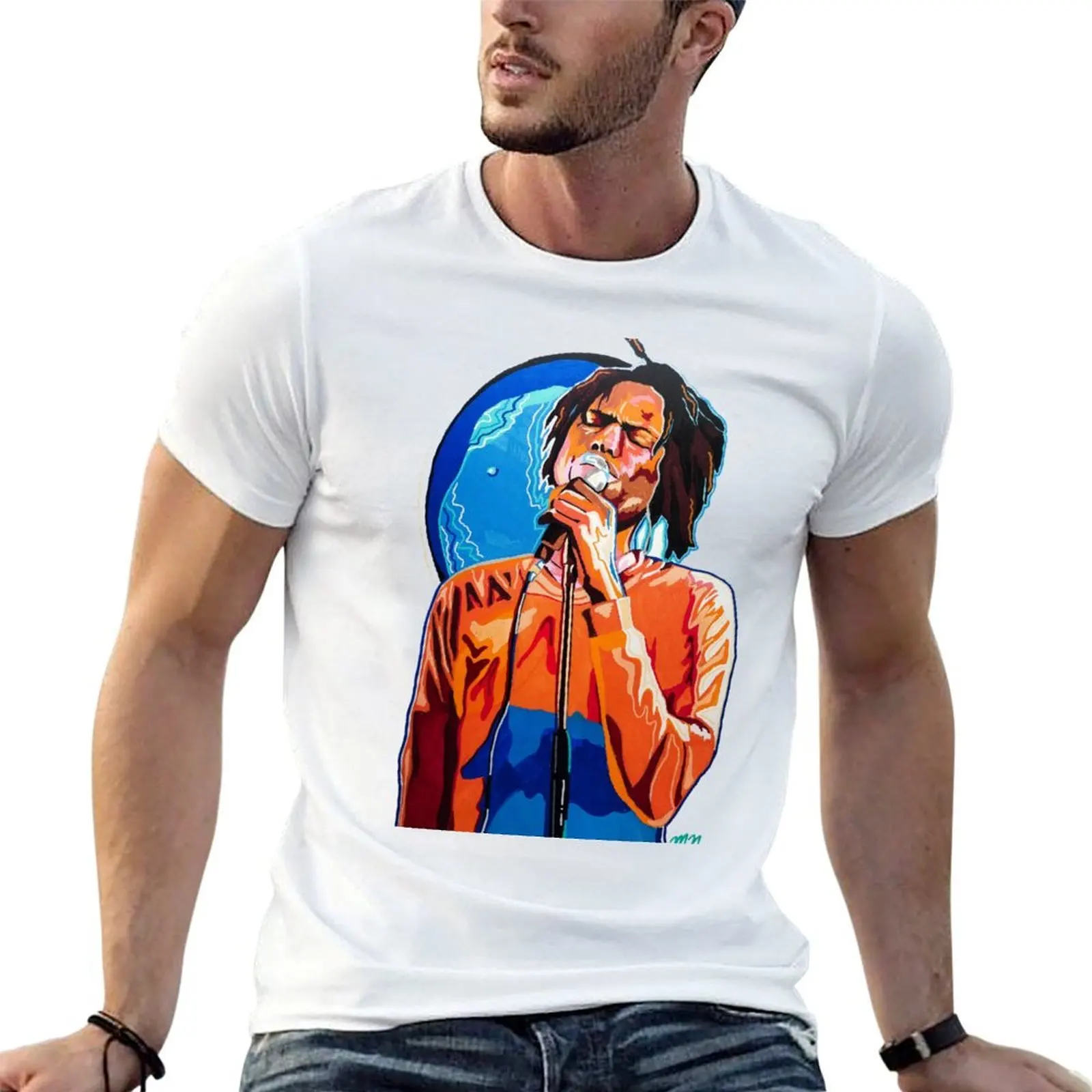 

Футболка Daniel Caesar Art, мужские роскошные хлопковые футболки, мужские футболки из 100% аниме для мужчин, футболка