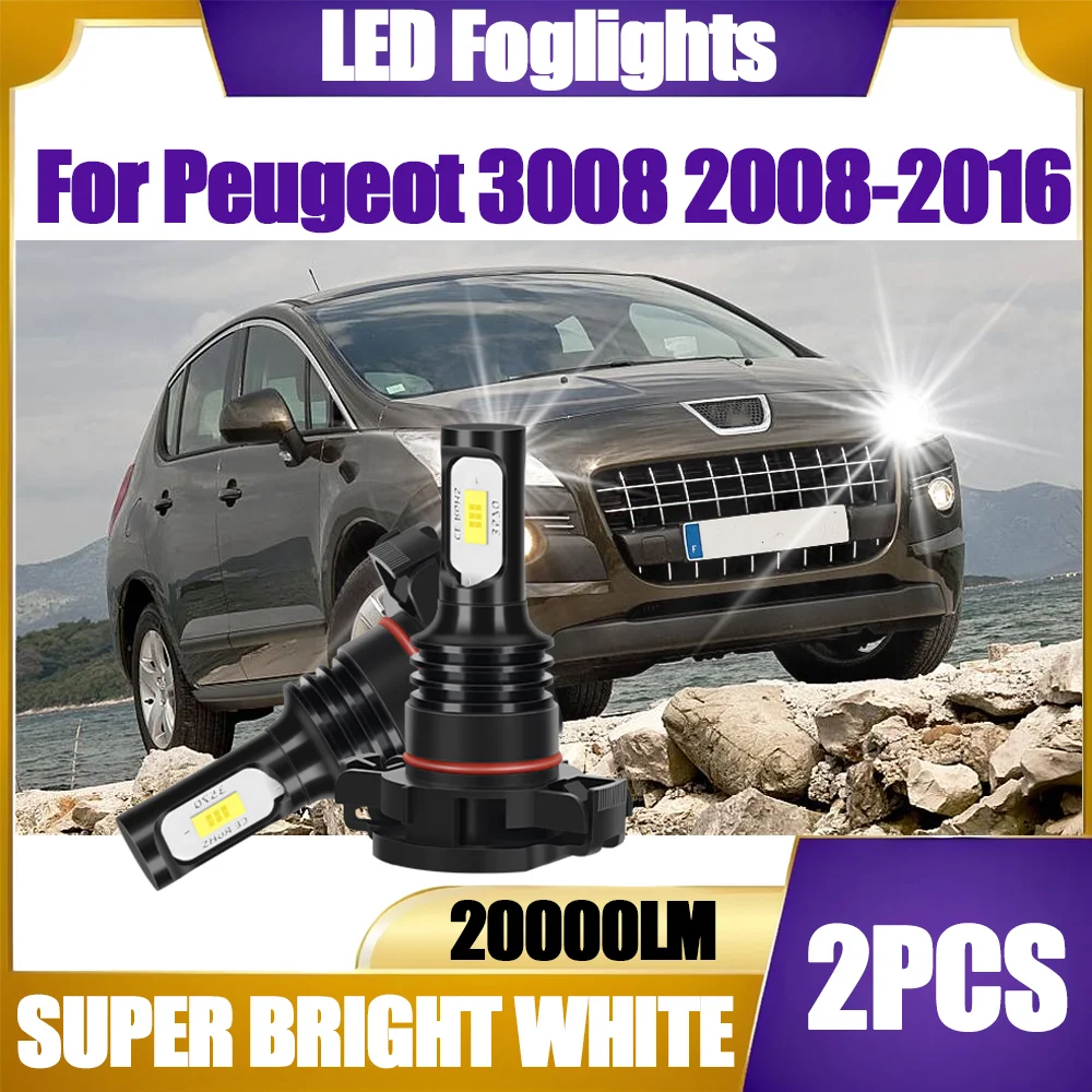 

2X 90W 5202 LED Canbus Car Front Fog Lamp Bulbs 6000K White 2000LM Auto Foglight For Peugeot 3008 2008-2016 2009 2010 2011 2012