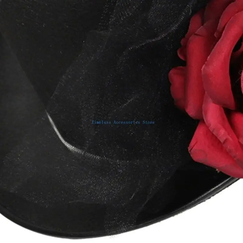 قبعة 97QE Skull Hand Steam Punk Black Gear Top Hat مع نظارات عيد ميلاد الزفاف