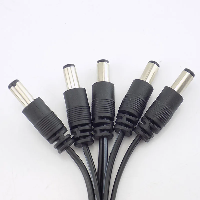 5pcs 2.1*5.5mm 12v DC Male Connectors Plug Power Supply Extension Cable cord wire CCTV Camera LED Strip Light E4