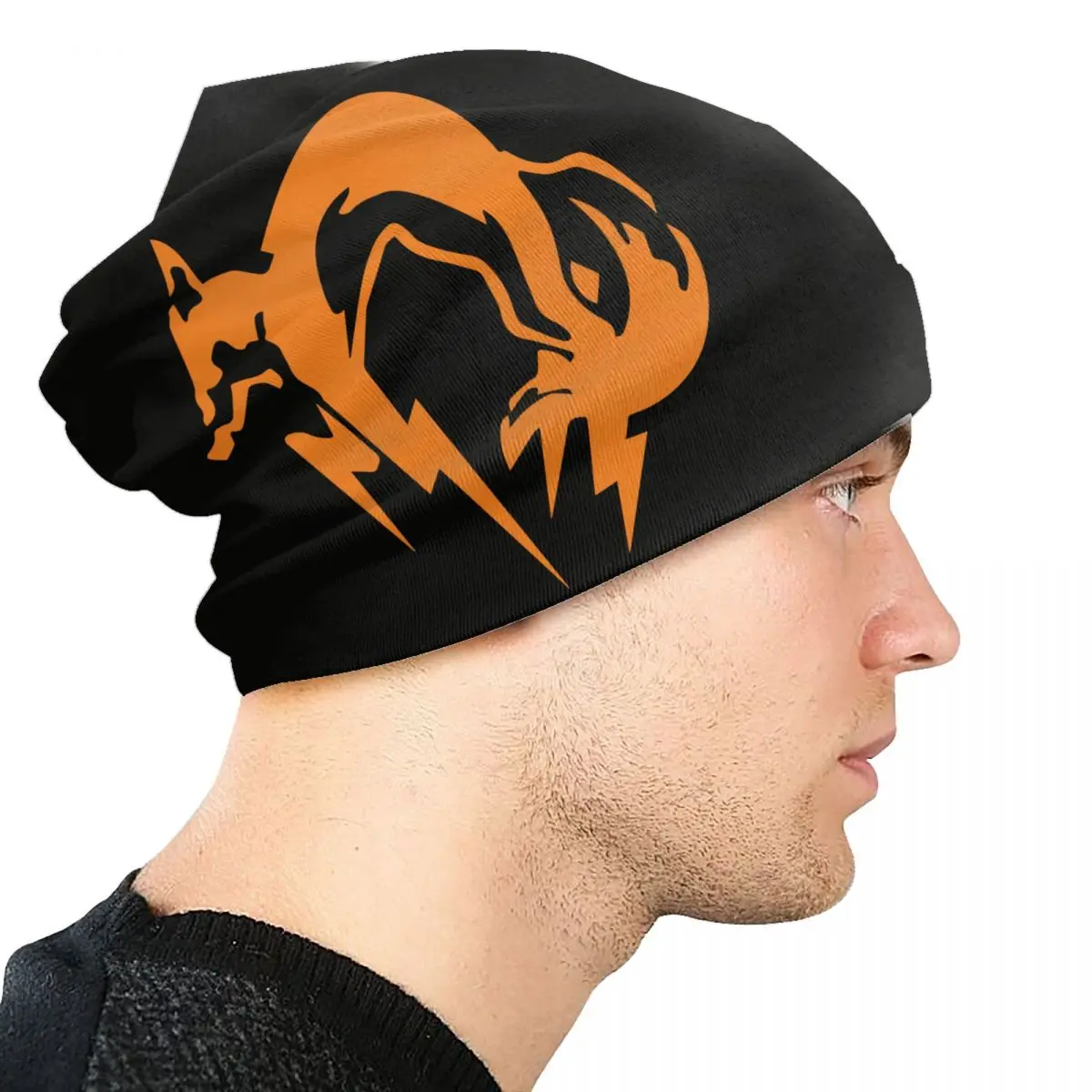 Metal Gear Solid Fox Logo Skullies Beanies Caps Unisex Winter Warm Knit Hat Cool Adult Video Game Bonnet Hats Outdoor Ski Cap